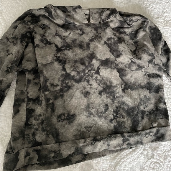 Grey tie dye light spring hoodie - Picture 3 of 4